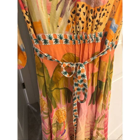 Anthropologie Farm Rio Tropical Wrap Maxi Dress LPet $268 - Picture 8 of 9